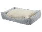 Graues Zoofari Hundebett mit beigem Kissen