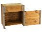 Holz-Hochbeet mit Ablagefach und aufklappbarer Seitenwand auf Rollen