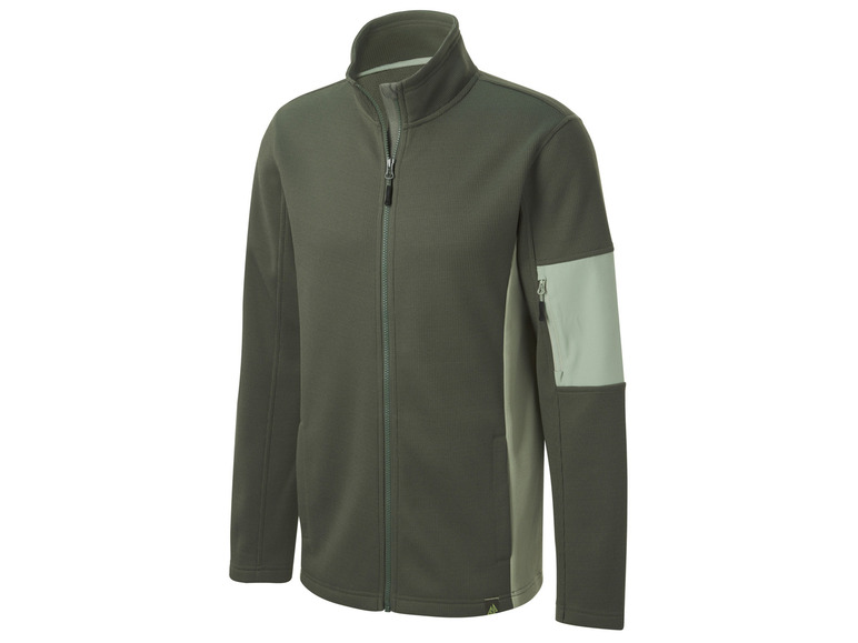 Eine grüne Fleecejacke mit Reißverschluss