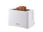 Weißer SilverCrest Toaster mit zwei Scheiben Vollkornbrot.