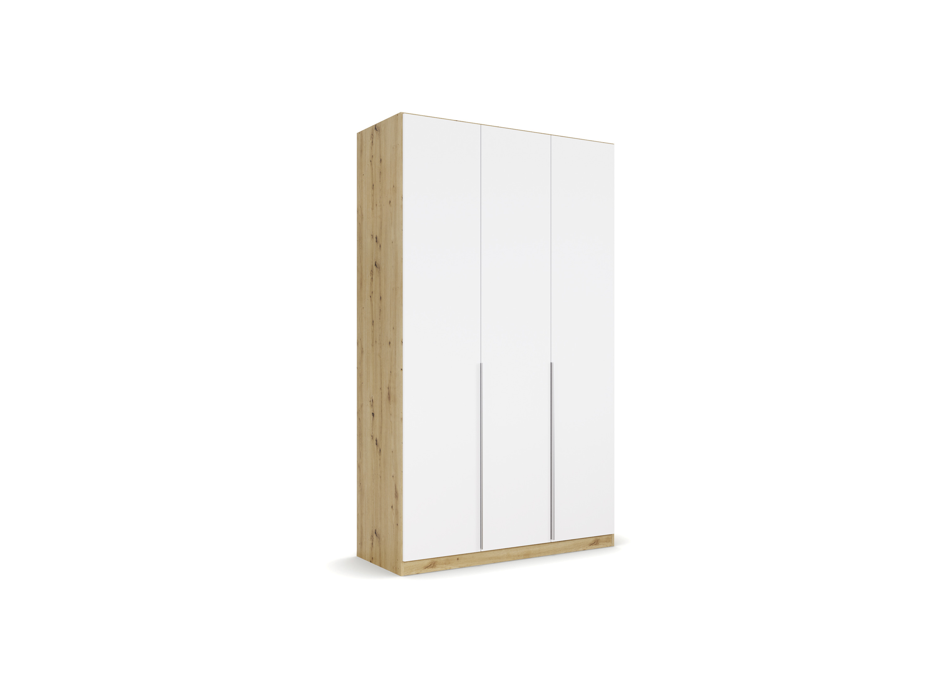 RAUCH ORANGE Drehtürenschrank Alabama (Basic-Zubehör, Weiß/Eiche Artisan, Griffe Alu, 136 x 229 cm) – Bild 3 von 4
