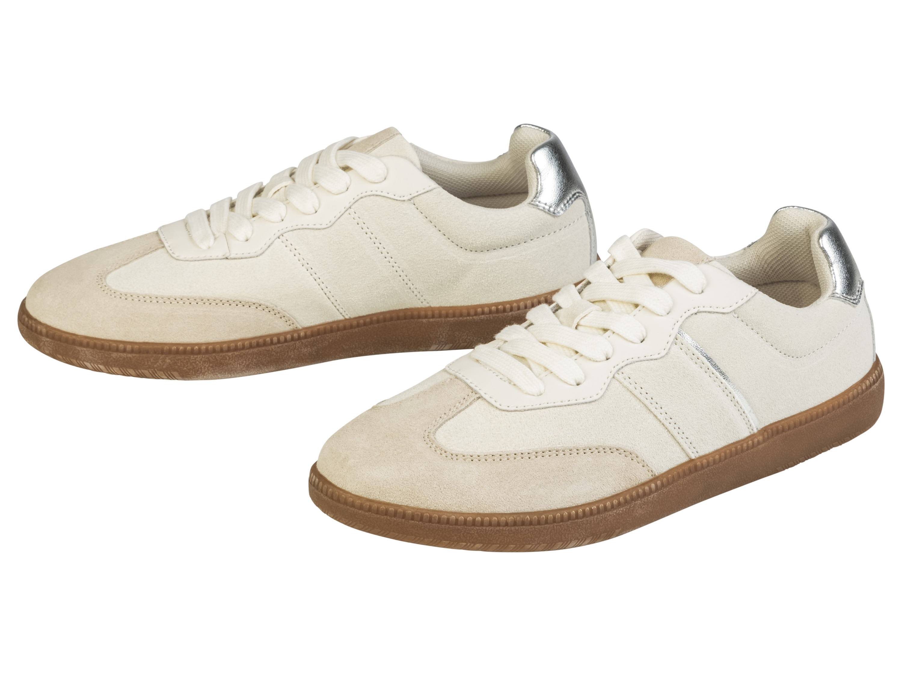 esmara® Damen Sneaker (beige/silber, 40)““ | beige/silber Muster: – Detail: textile Innenausstattung