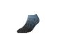 Gestreifte blaue und schwarze Socke