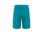 Türkisblaue Sweatshorts mit Gesäßtasche, Rückansicht.