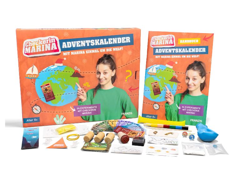 Checkerin Marina Adventskalender und Handbuch mit Experimenten und Materialien.