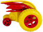 Rot-gelbes Spielzeugauto für Kinder mit großen Reifen