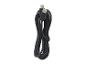 Aufgerolltes schwarzes USB-C Ladekabel.