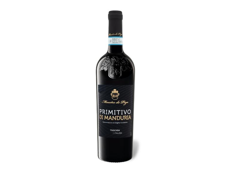 Flasche Maestro de Pigo Primitivo di Manduria Wein.