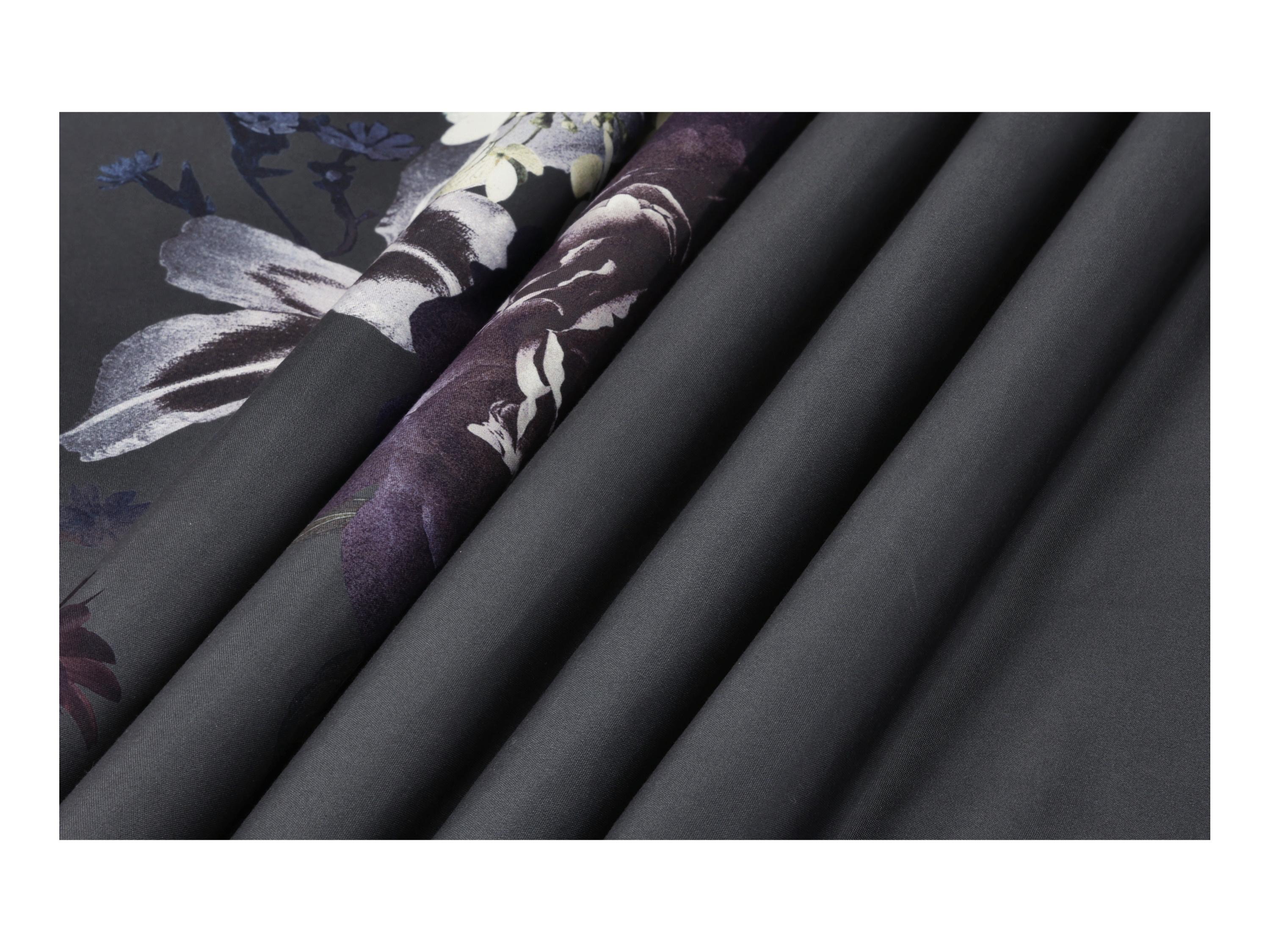 Thumbnail - LIVARNO® Bettwäsche Mikrofaser Satin, 155 x 220 cm (Blumen/grau)