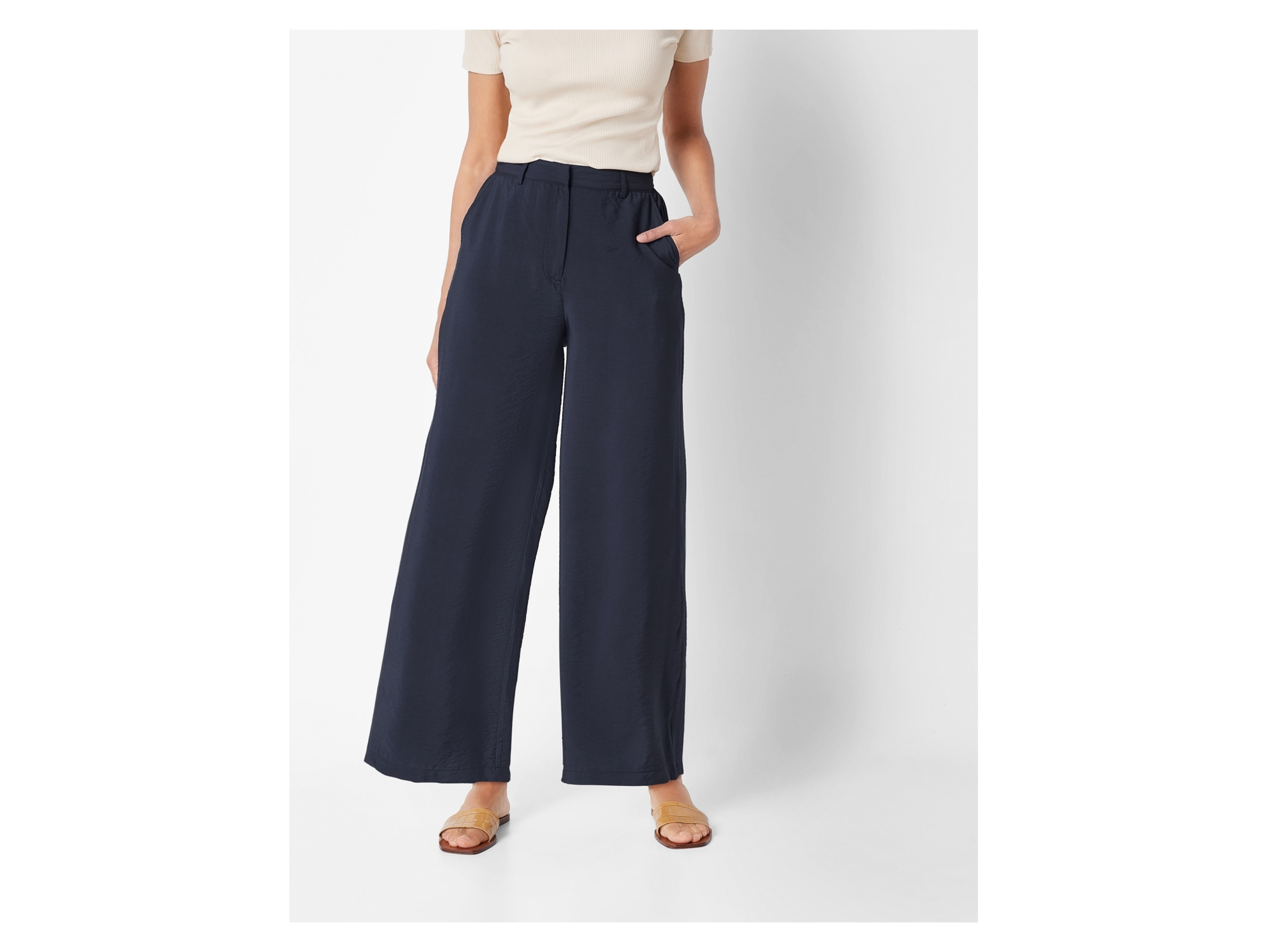 ESMARA® Damen Hose Wide Leg (Navy, 44) – Bild 2 von 3