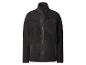 Schwarze Herren-Fleecejacke mit Stehkragen und Reißverschlusstaschen.