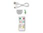 Fernbedienung, USB-Kabel und Montagematerial für Beleuchtung.