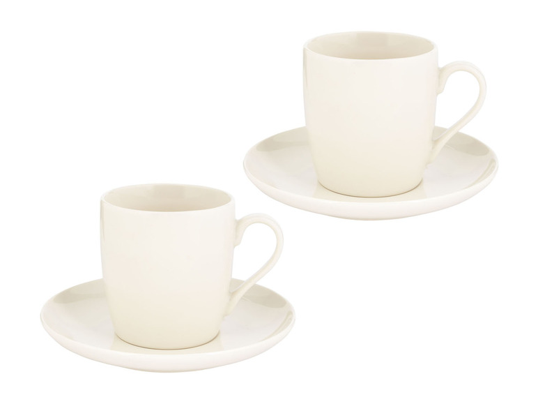Gehe zu Vollbildansicht: ERNESTO® 2er Set Tassen mit Untertasse, aus hochwertigem Porzellan - Bild 10