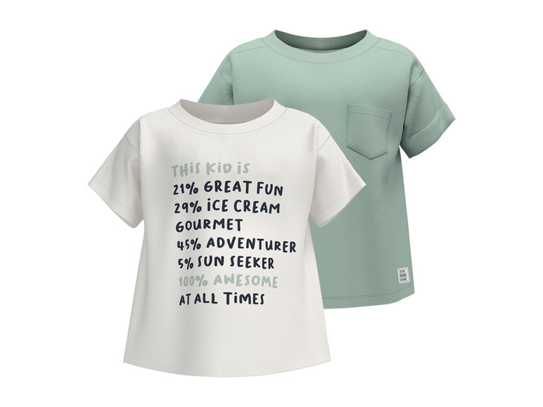 Gehe zu Vollbildansicht: lupilu® Kleinkinder / Kinder T-Shirt, 2 Stück, aus reiner Bio-Baumwolle - Bild 2