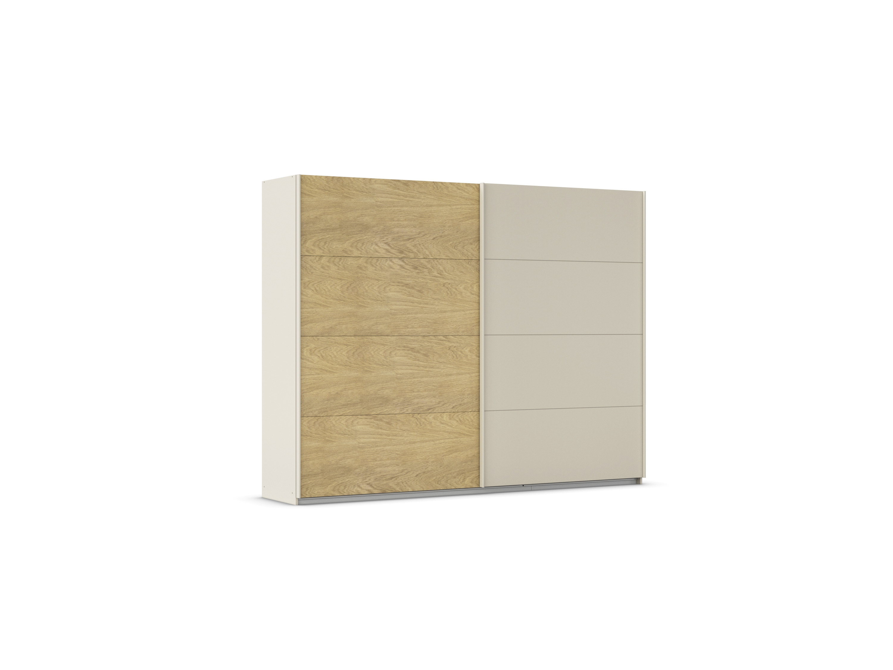 RAUCH ORANGE Malva-Extra Schwebetürenschrank (ohne spiegel, Eiche Furnier/Beige, Breite 271 cm / Höhe 210 cm)