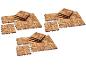Drei Sets Holzterrassenplatten.