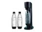 Sodastream Wassersprudler mit zwei Flaschen Sprudelwasser.