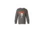 Graues Kinder-Langarmshirt mit Skelett-Print und dem Text „BOOO YA!“.