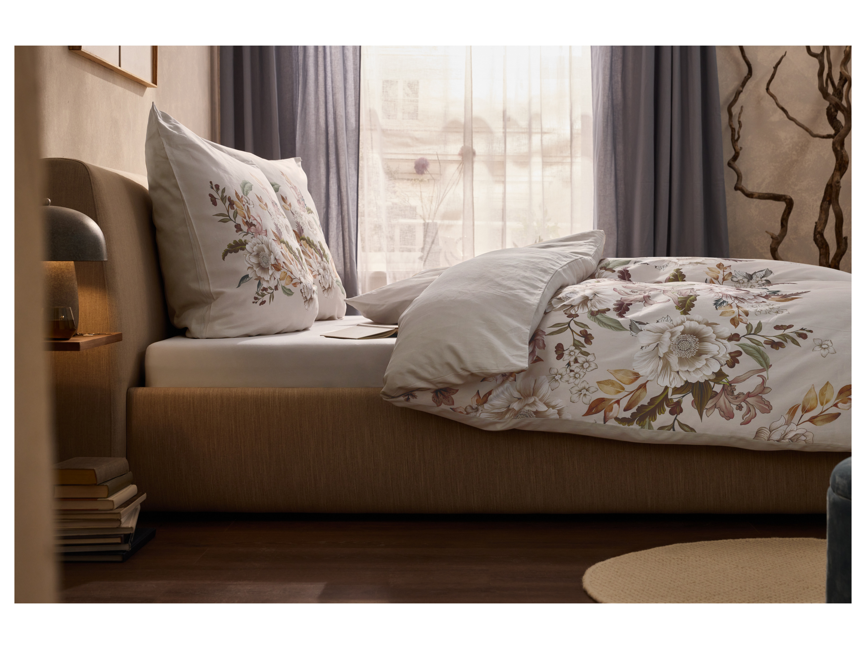 Thumbnail - LIVARNO home Bettwäsche Satin 135 x 200 cm  (Beige)