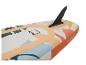 Aufblasbares SUP-Board mit Finne und tropischem Blattdesign.