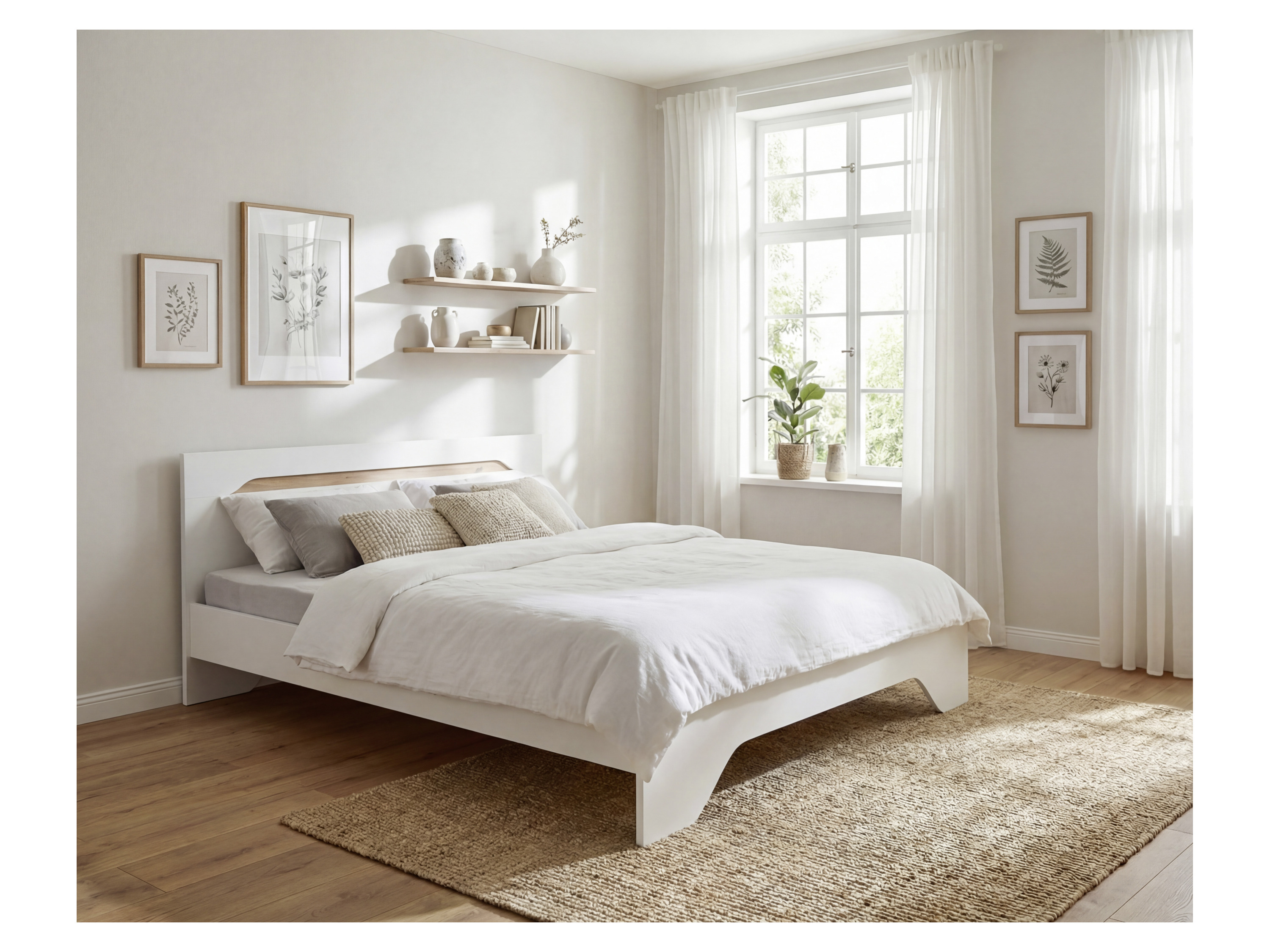 RAUCH BLUE Alabama Bett (Dekor-Kopfteil, Weiß, Breite 185 cm / Höhe 77 cm) – Bild 2 von 4
