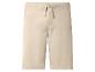 Beige Shorts mit Kordelzug in der Taille.