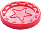 Roter Spielchip aus Kunststoff mit geprägtem Stern