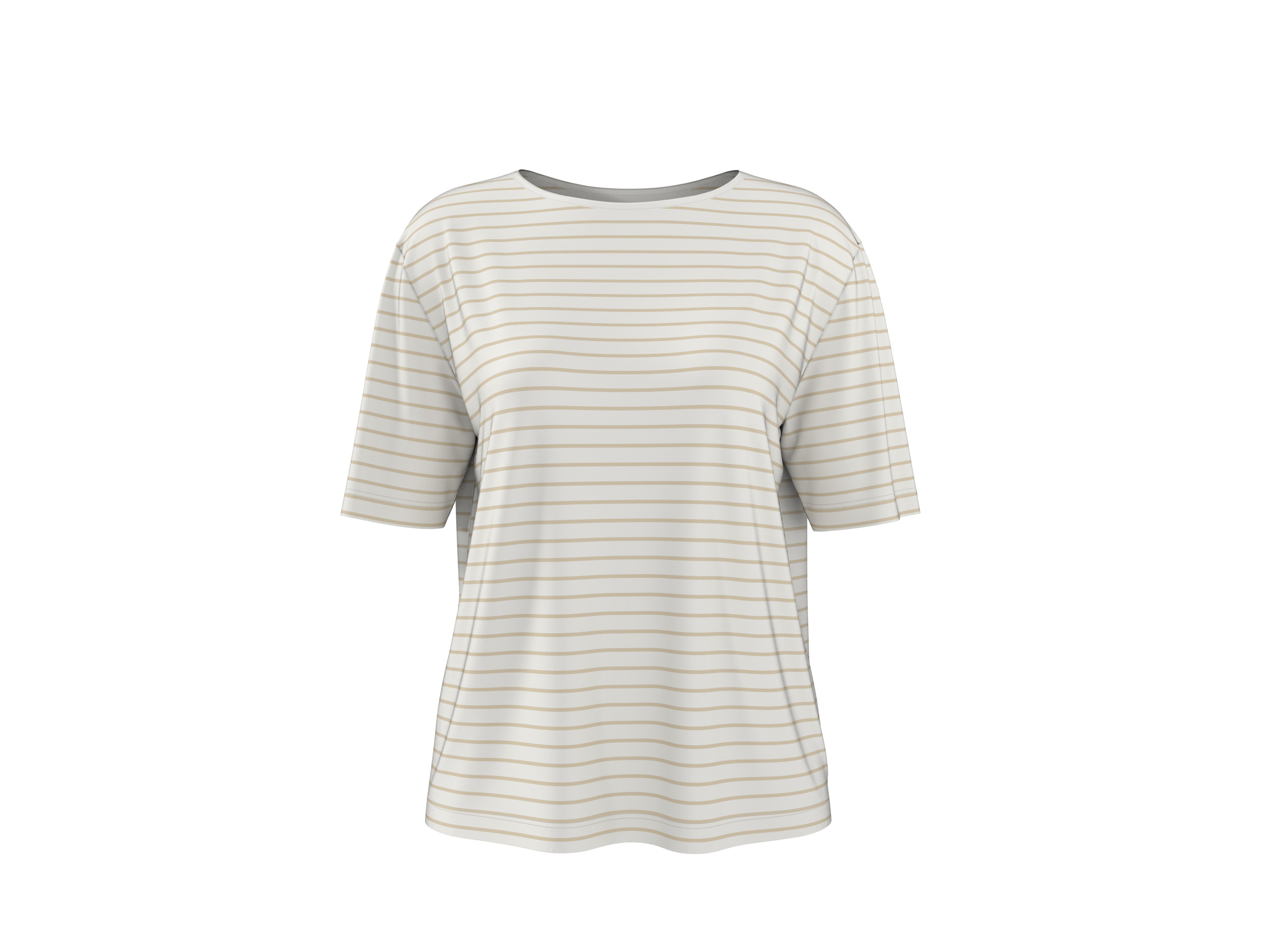 ESMARA® Damen T-Shirt (weiß/beige, M(40/42)) – Bild 3 von 4