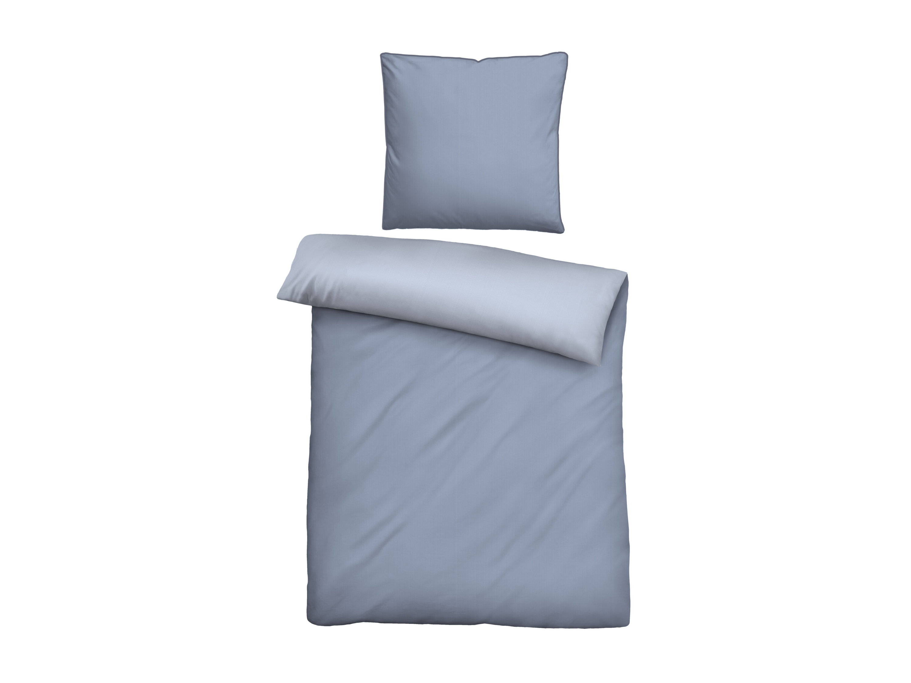 BIBERNA Mako-Satin Bettwäsche (155 x 220 cm + 80 x 80 cm, Blau) – Bild 2 von 4