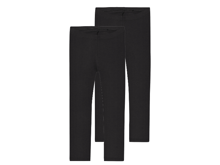 Zwei schwarze Leggings für Kinder.