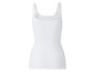 Weißes Tanktop mit Spitzendetails.
