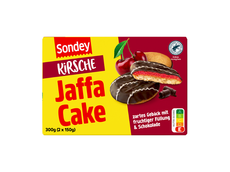 Jaffa Cakes mit Kirschfüllung und Schokolade, 300g (2 x 150g) Packung.