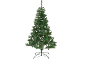 Künstlicher grüner Weihnachtsbaum mit Metallständer auf schwarzem Hintergrund