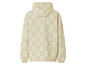 Beige Jacke mit Kapuze und Lidl-Muster.