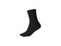 Schwarze Socke auf weißem Hintergrund.