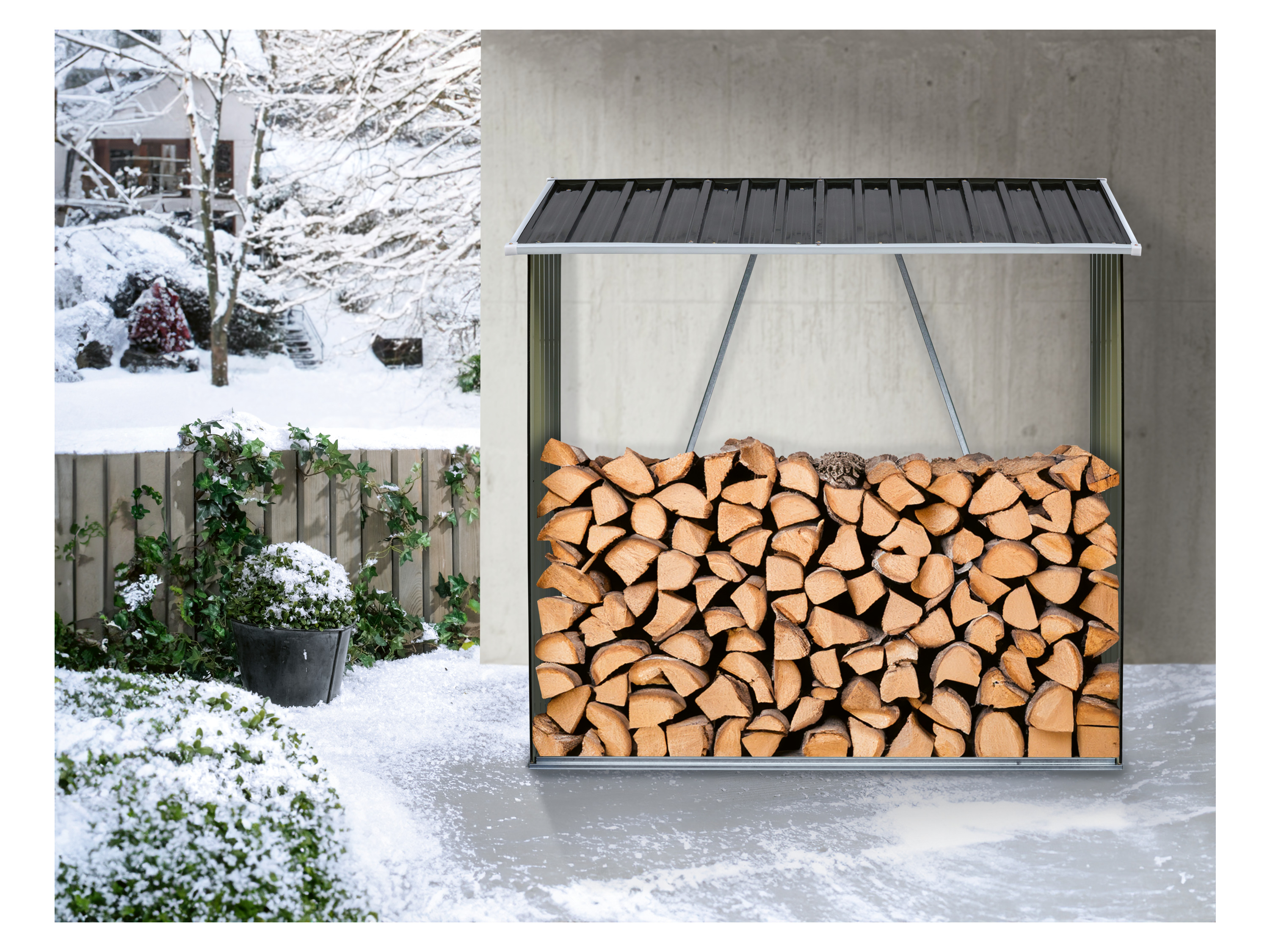 Thumbnail - PARKSIDE® Kaminholzregal, witterungsbeständig