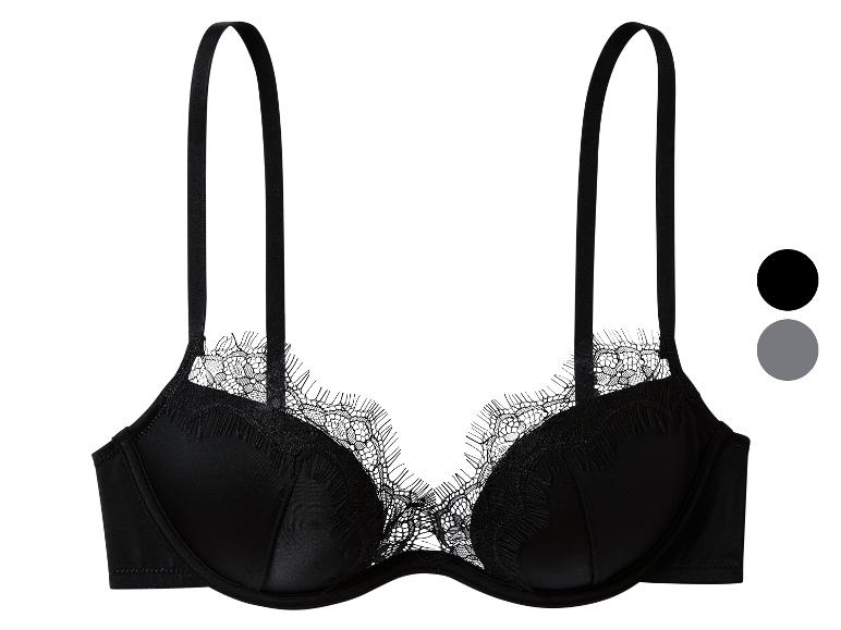 Schwarzer Spitzen-Push-up-BH mit verstellbaren Trägern