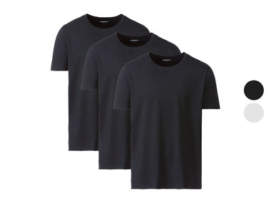LIVERGY® Herren T-Shirt, 3 Stück, mit Rundhalsausschnitt