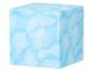 Blauer Schaumstoffwürfel mit weißen, marmorierten Mustern.