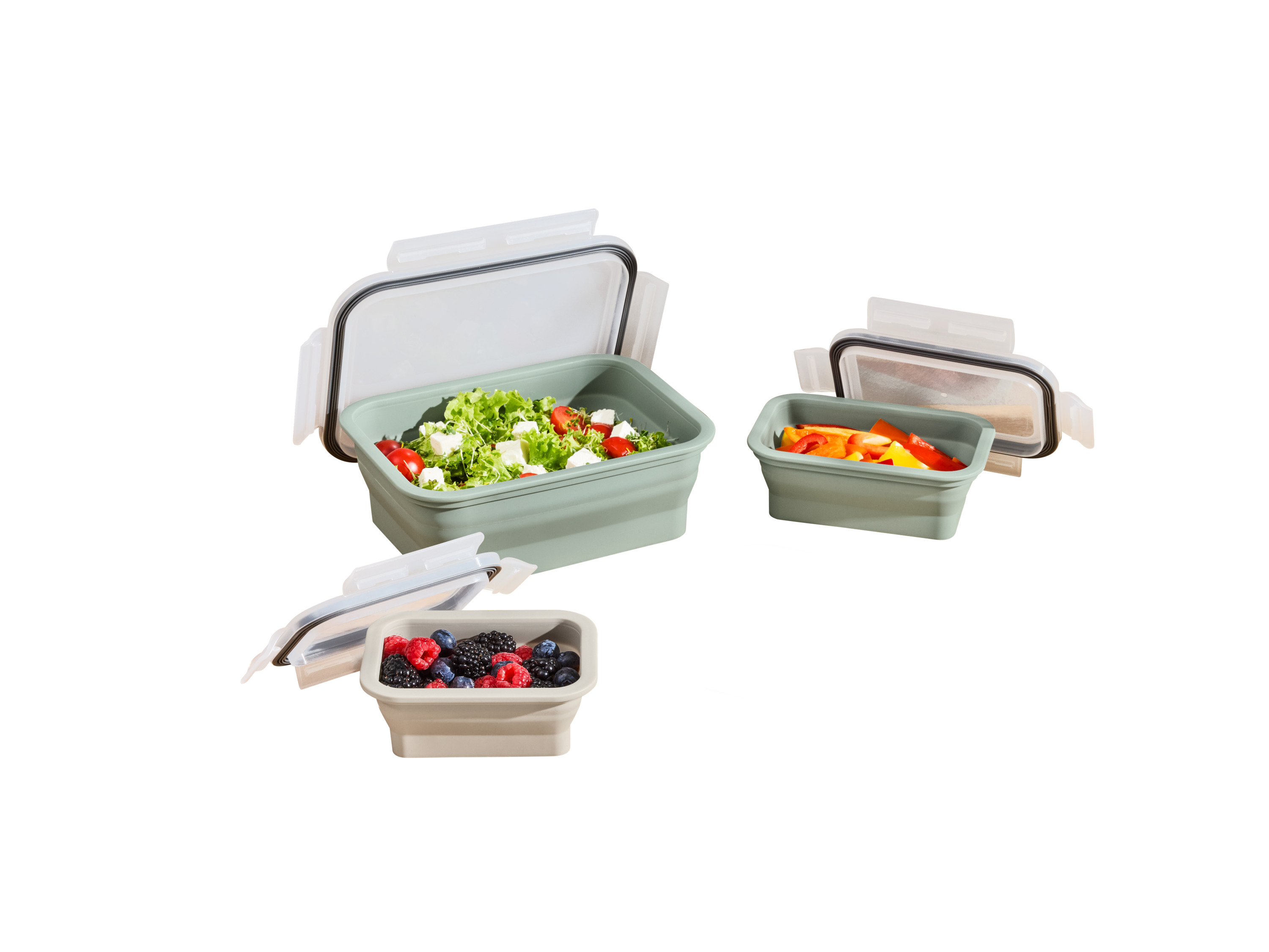 Thumbnail - SILVERCREST®  Faltbare Frischhaltedosen / Lunchbox  (Rechteck 4tlg.)
