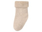 Beige Baumwollsocke mit weichem Fleece-Bund.