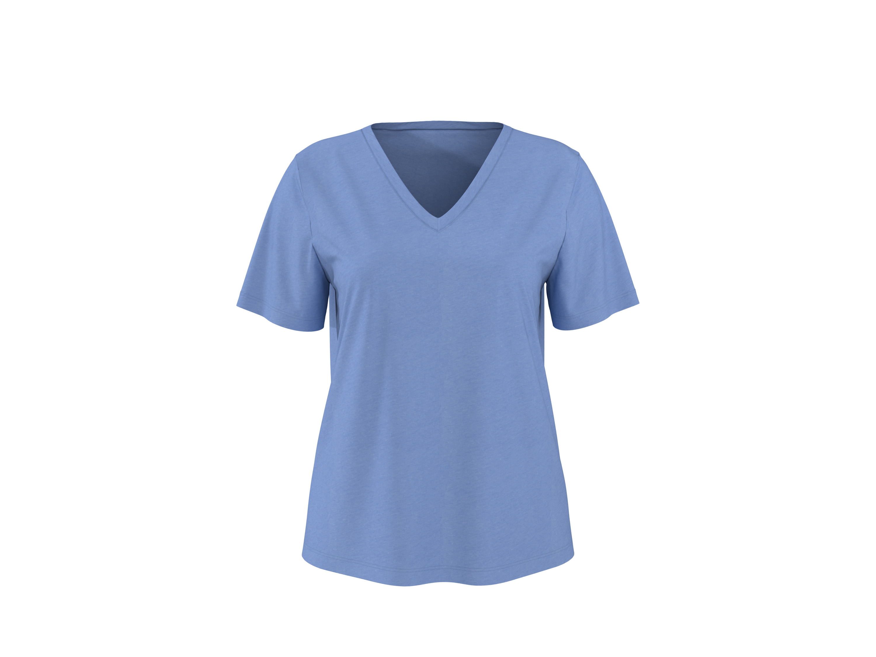 ESMARA® Damen T-Shirt mit Leinen (Blau, S(36/38))