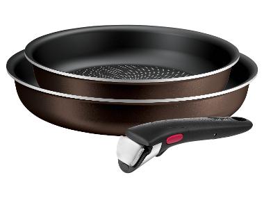 Tefal Ingenio Light Cook 3-teiliges Pfannenset, abnehmbarer Griff, 22/26 cm, leichte Pfannen, stapelbar, braun»L7259032«