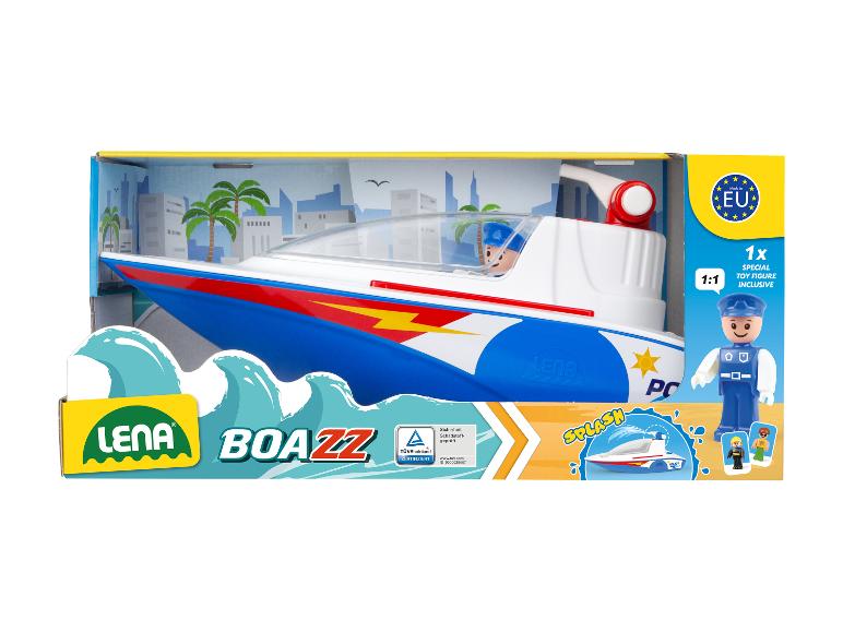 LENA BOAZZ Spielzeug-Polizeiboot mit Figur, TÜV Rheinland zertifiziert.