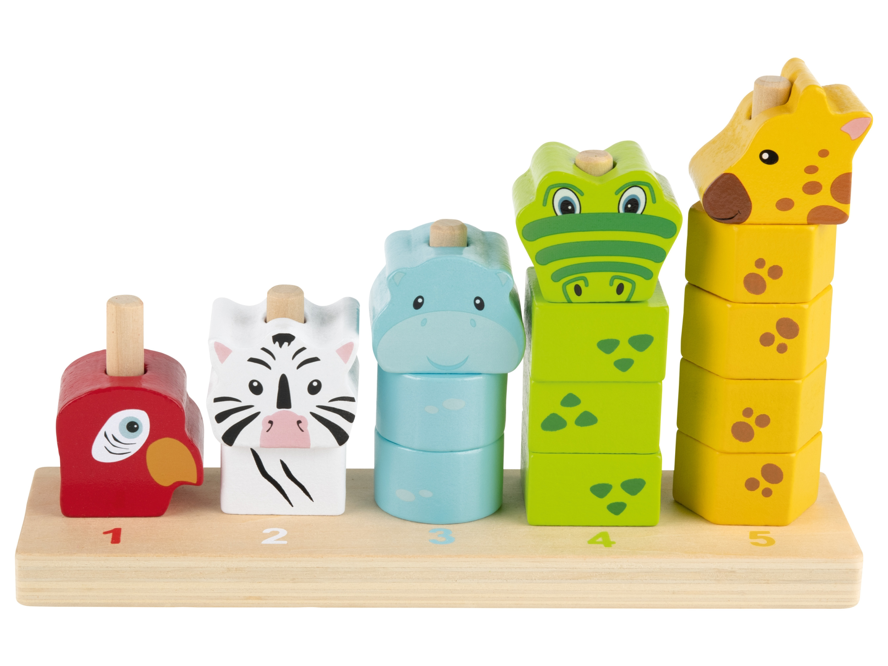 Thumbnail - Playtive Holz Motorik Lernspielzeug (Zahlenspiel Steckturm Set)""