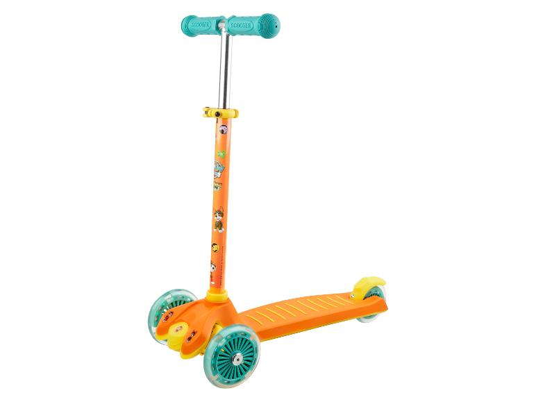 Orange-türkiser Kinderroller mit Paw Patrol Motiv.