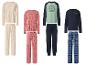 Langärmlige Kinderpyjamas mit Punkten, Herzen, Baseball- und Karomustern.