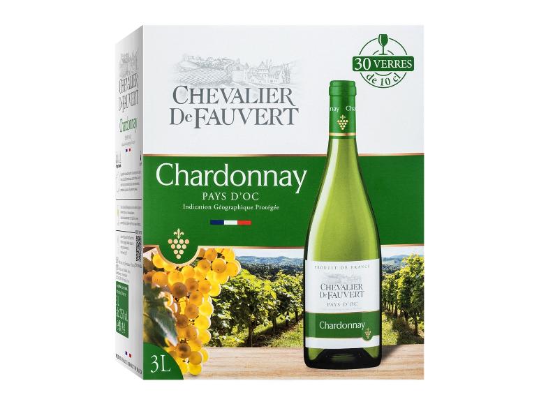 Chevalier de Fauvert Chardonnay Pays d'Oc IGP trockener Weißwein, 3L Karton