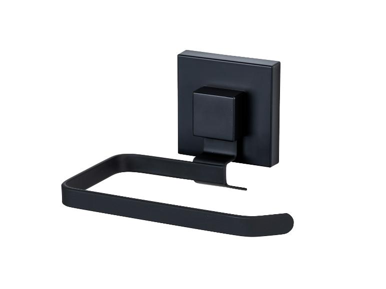 Schwarzer matter Wand-Toilettenpapierhalter.