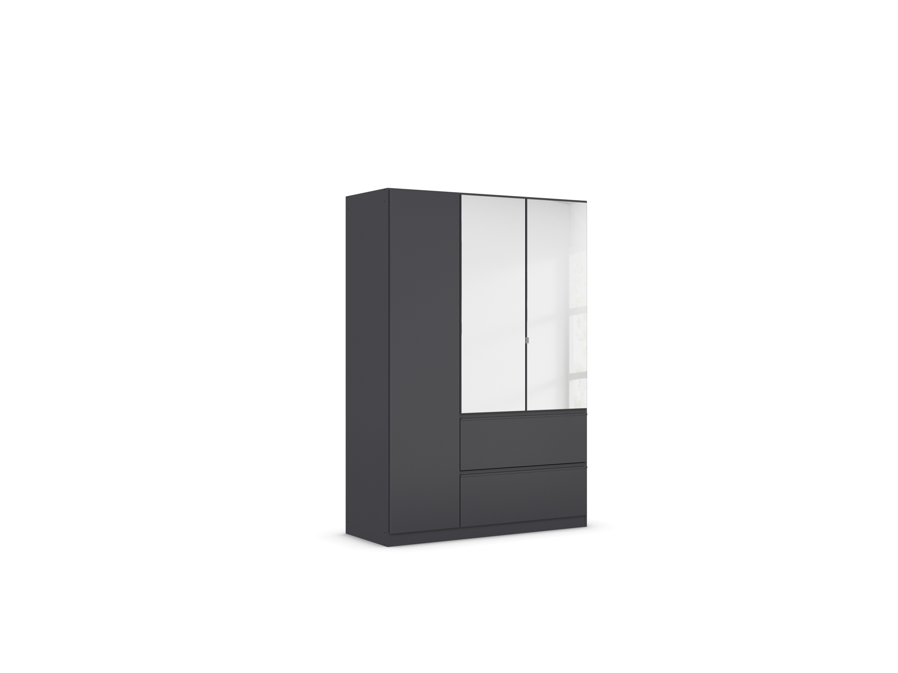 RAUCH BLUE Costa Drehtürenschrank mit Spiegel (grau metallic, 136 x 197 cm)